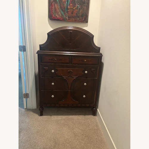 Used Vintage/Antique Finds Dark Brown Wood Dresser for sale on AptDeco
