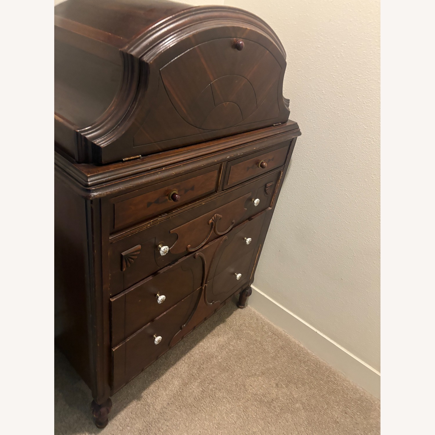 Vintage/Antique Finds Dark Brown Wood Dresser - image-2