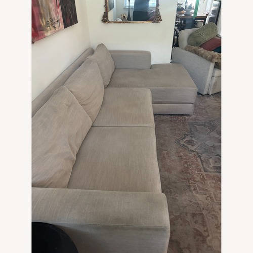 Used Crate & Barrel Peyton Natural Fabric 2 Piece Sectional for sale on AptDeco
