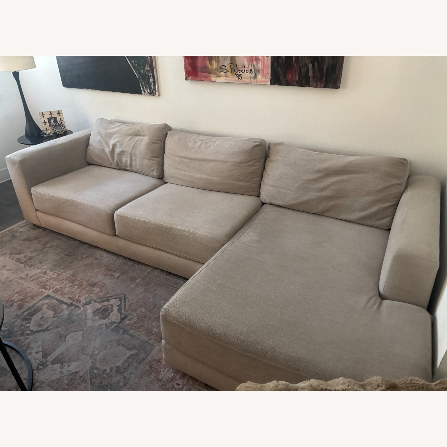Crate & Barrel Peyton Natural Fabric 2 Piece Sectional - image-2