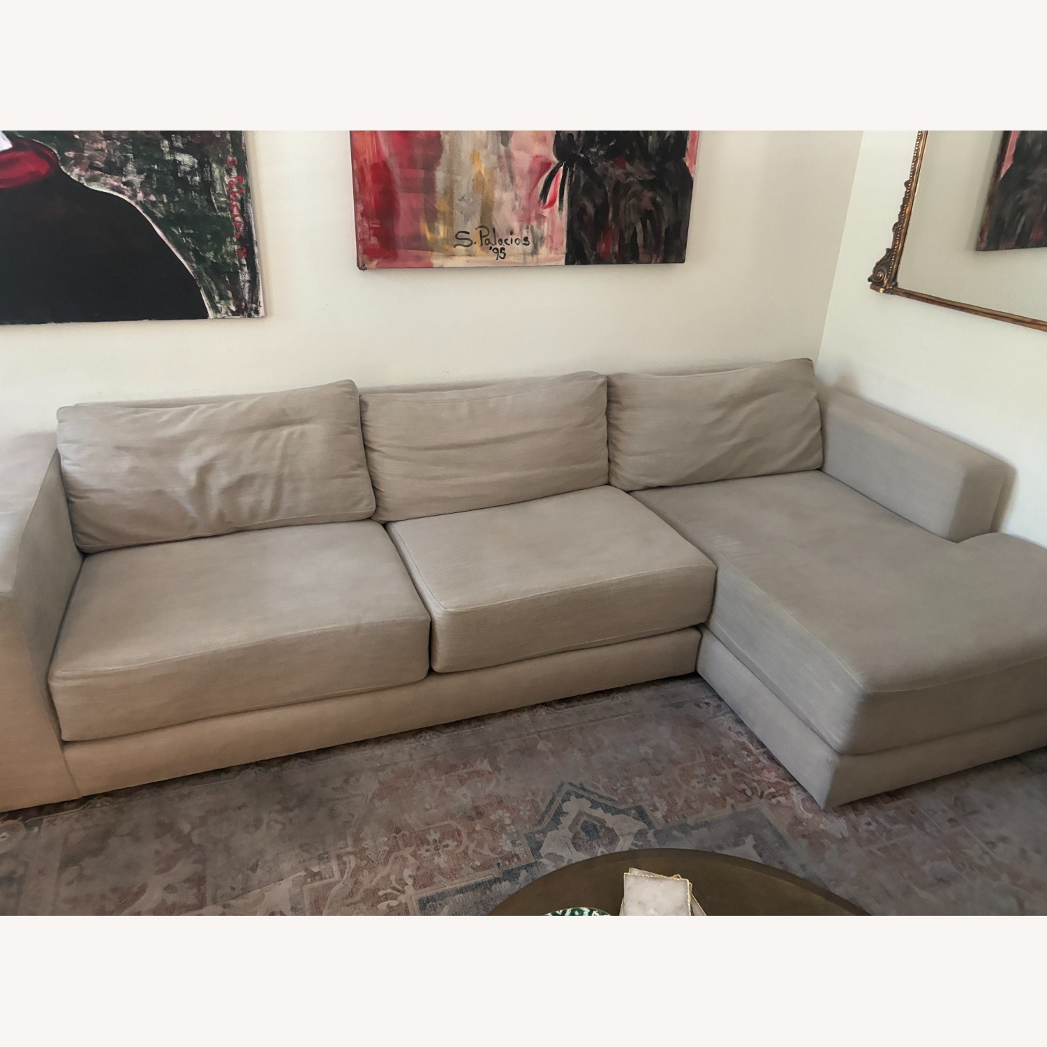 Crate & Barrel Peyton Natural Fabric 2 Piece Sectional - image-3