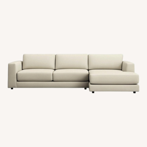Used Crate & Barrel Peyton Natural Fabric 2 Piece Sectional for sale on AptDeco