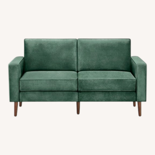 Used Burrow Nomad Green Velvet 2 Seater Sofa for sale on AptDeco