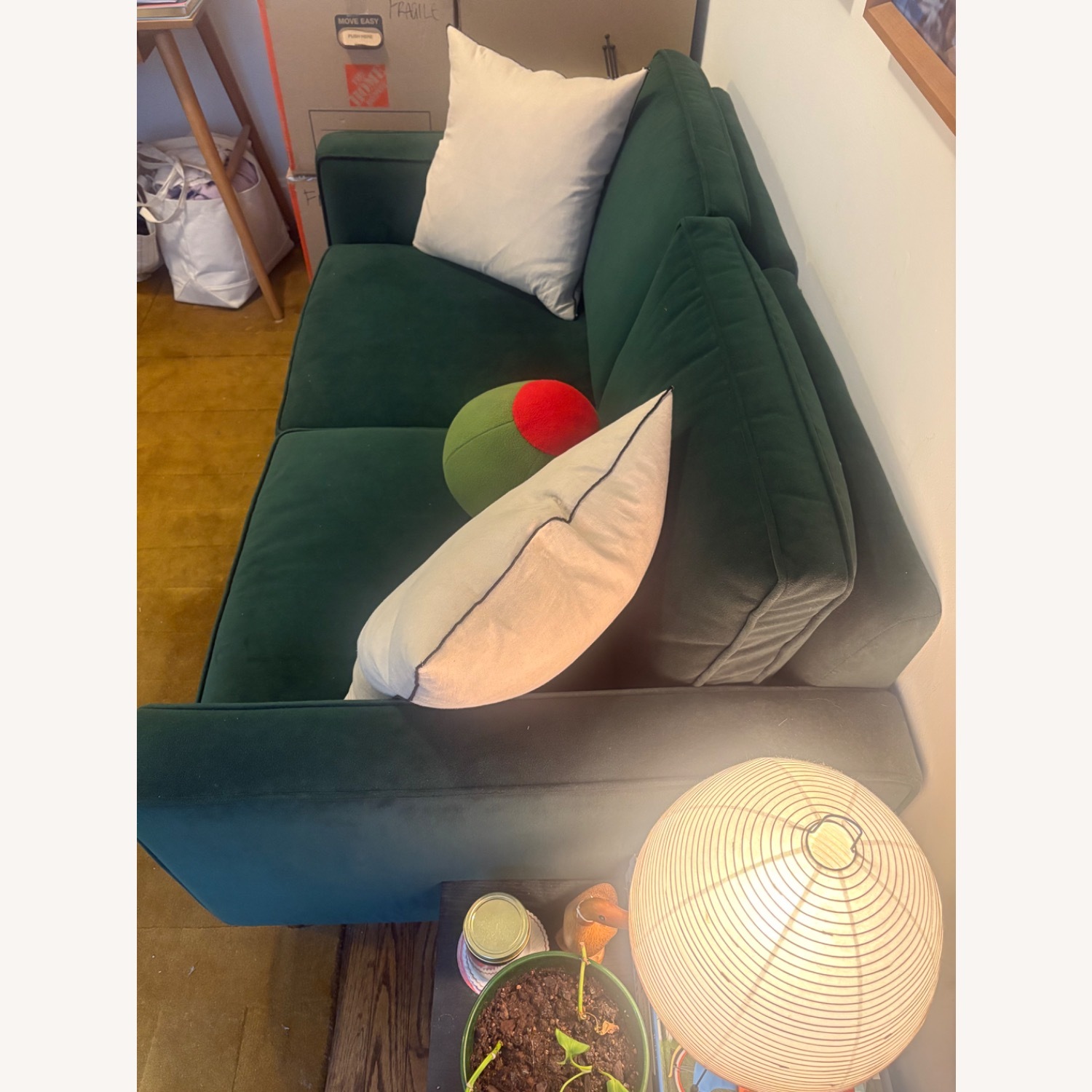Burrow Nomad Green Velvet 2 Seater Sofa - image-3