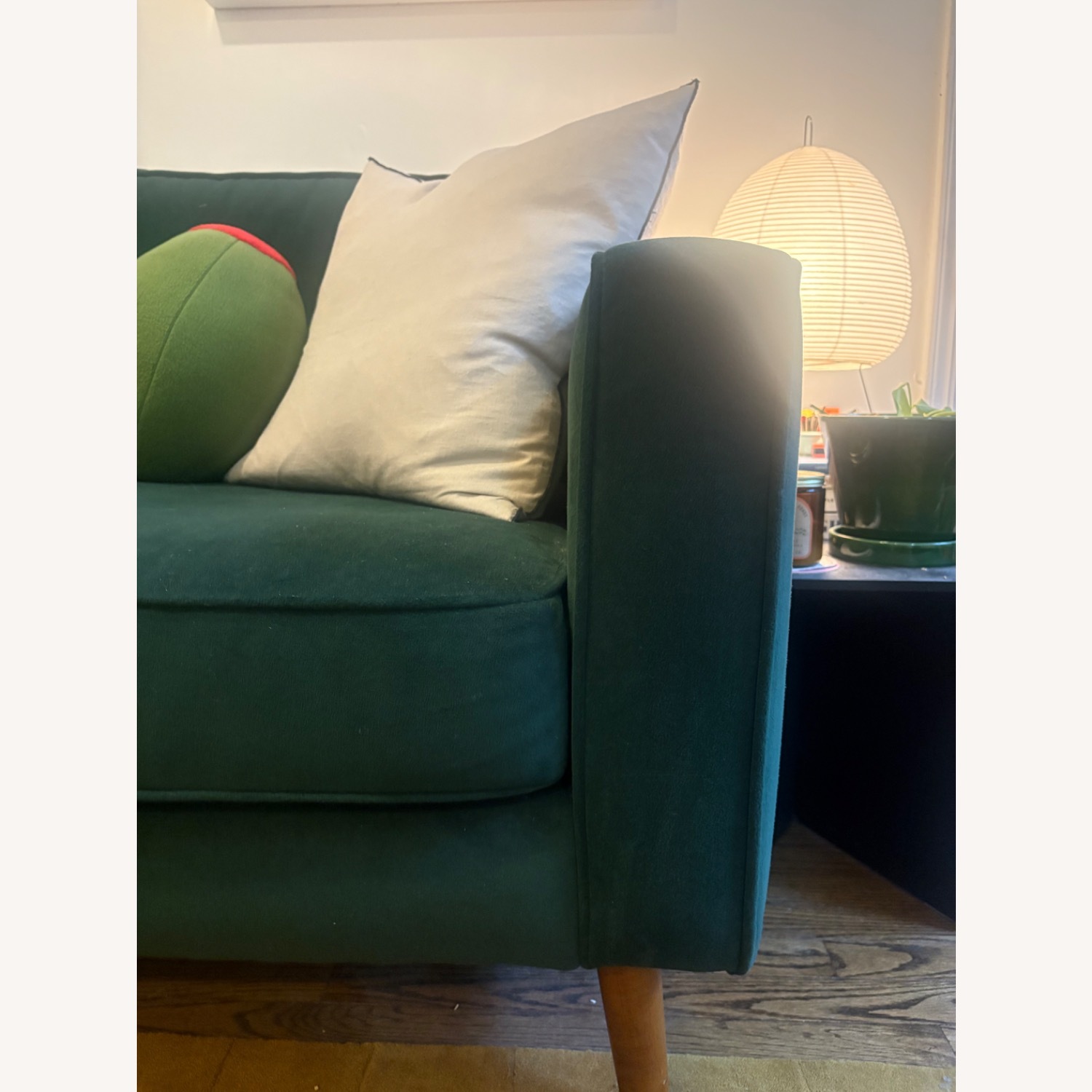 Burrow Nomad Green Velvet 2 Seater Sofa - image-2
