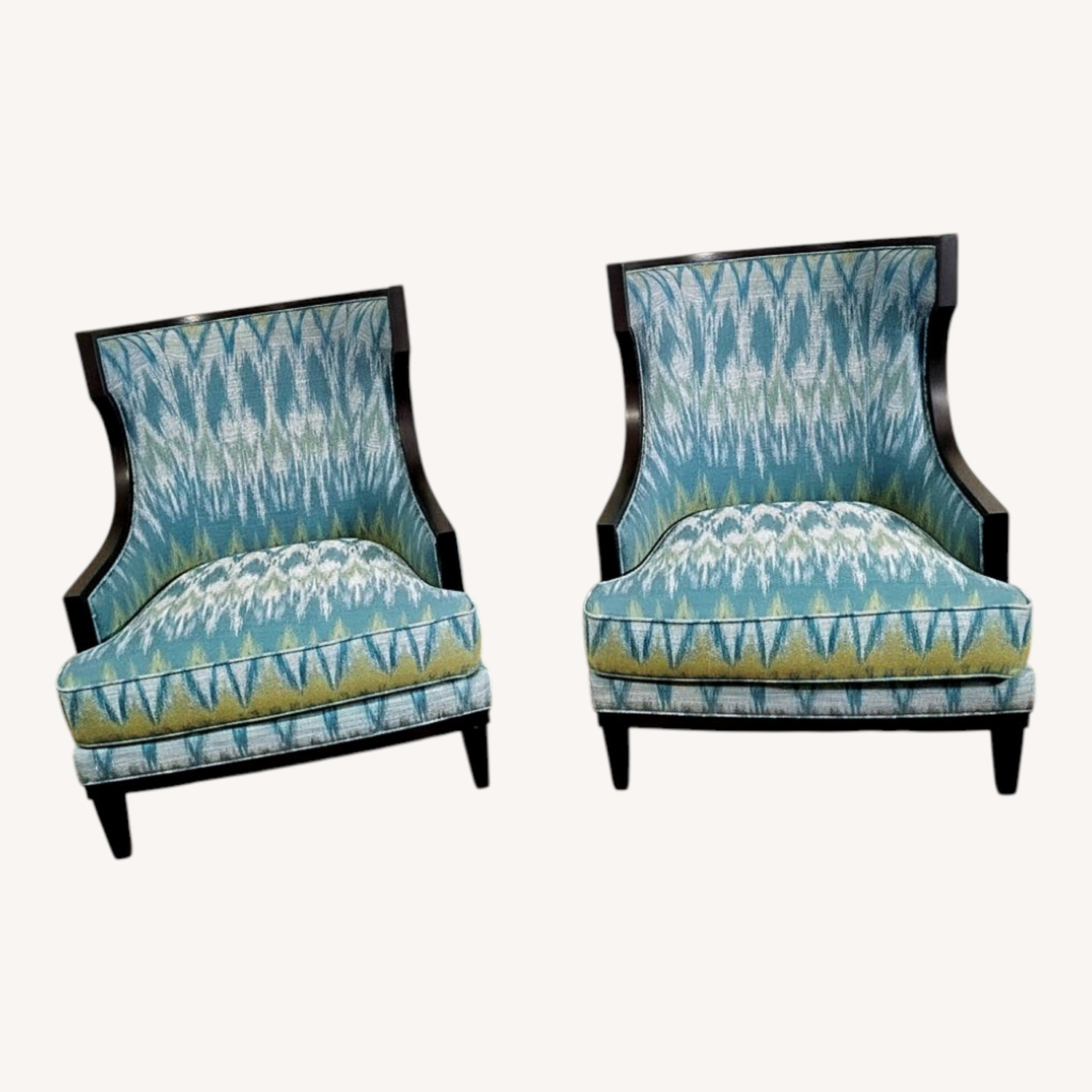 Ethan Allen Blue Armchairs - image-0