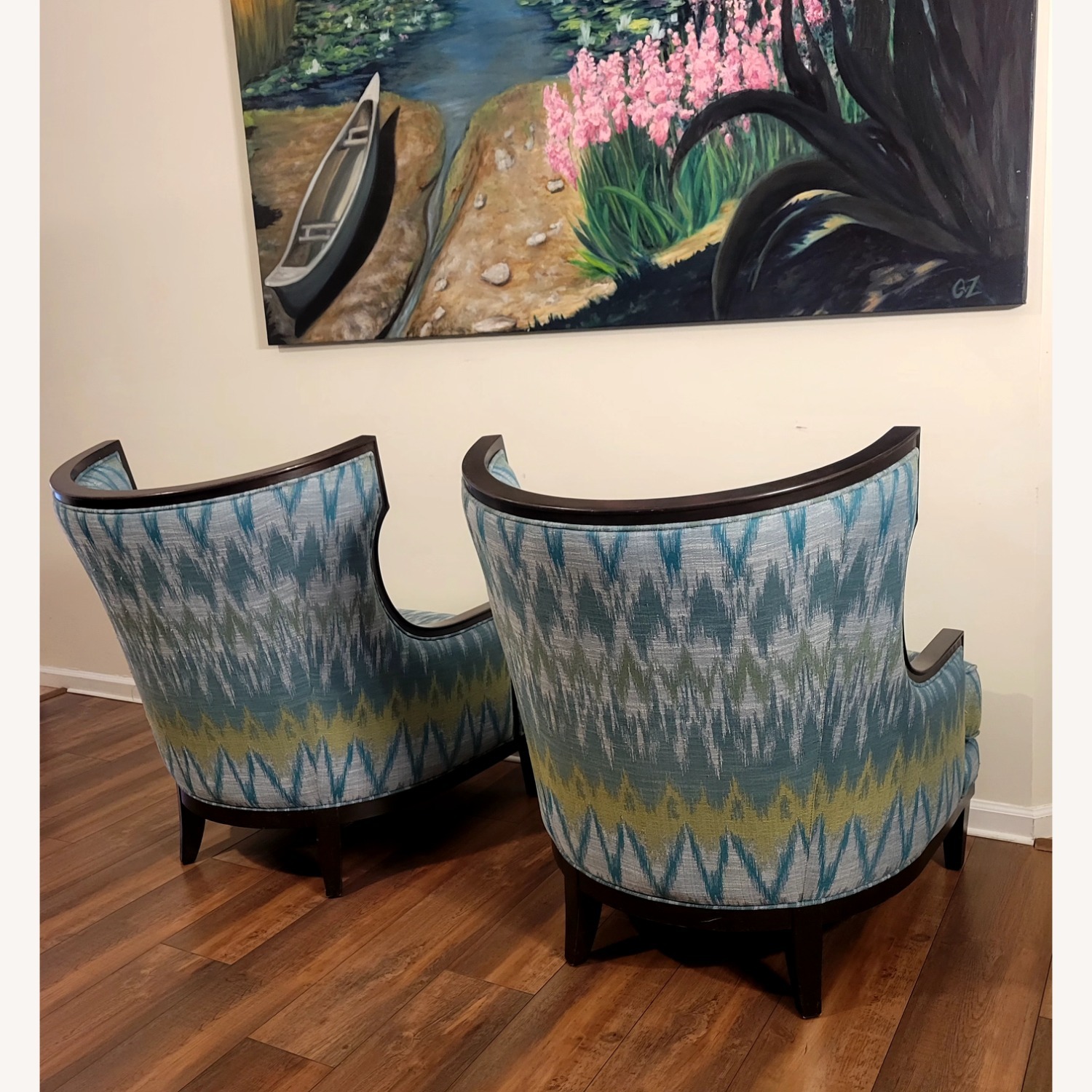 Ethan Allen Blue Armchairs - image-4