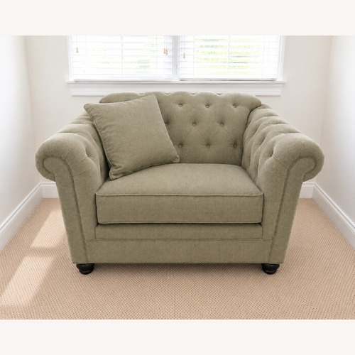 Used Pottery Barn Chesterfield Roll Arm Chair for sale on AptDeco