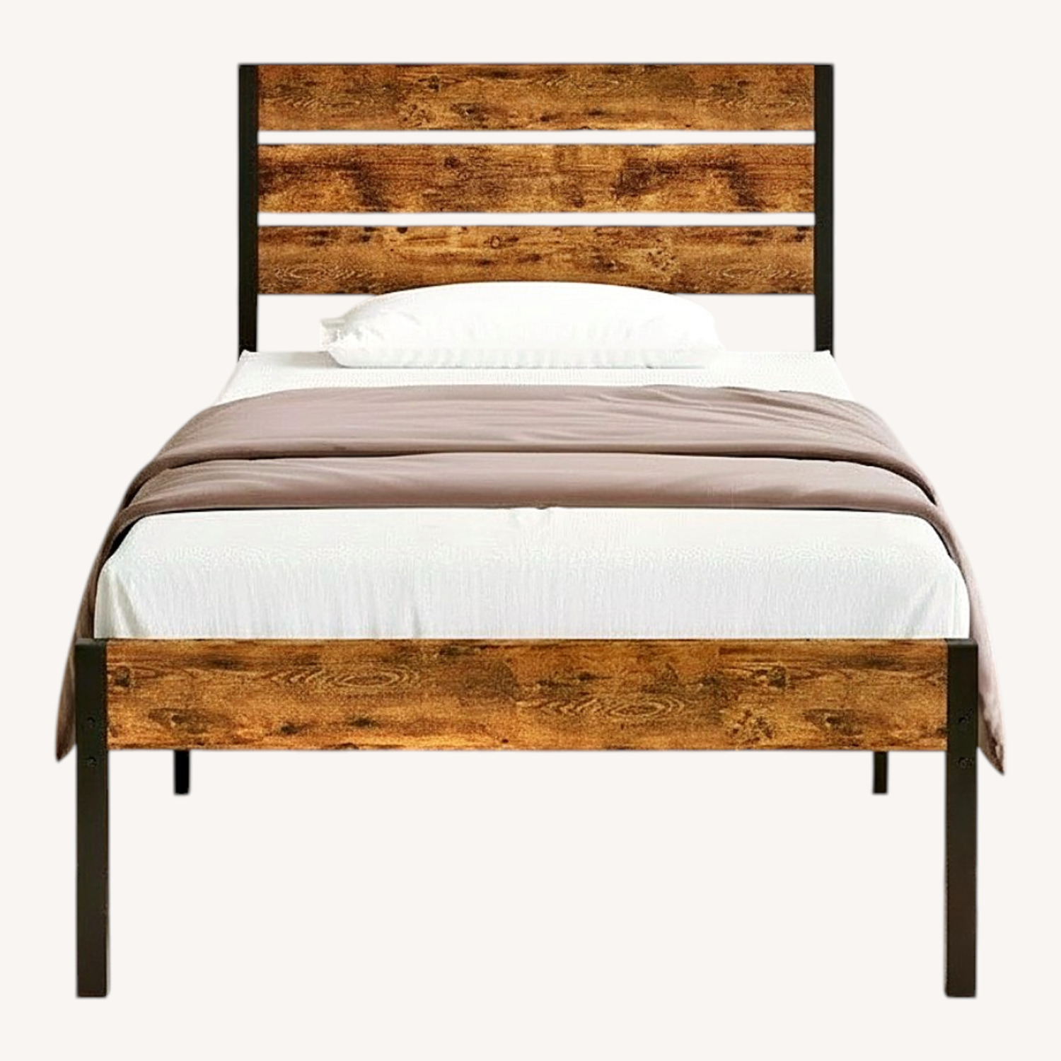 Wayfair Dark Brown Metal Twin Bed - image-0