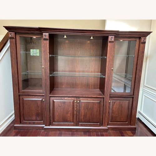 Used Solid Wood Entertainment Center for sale on AptDeco