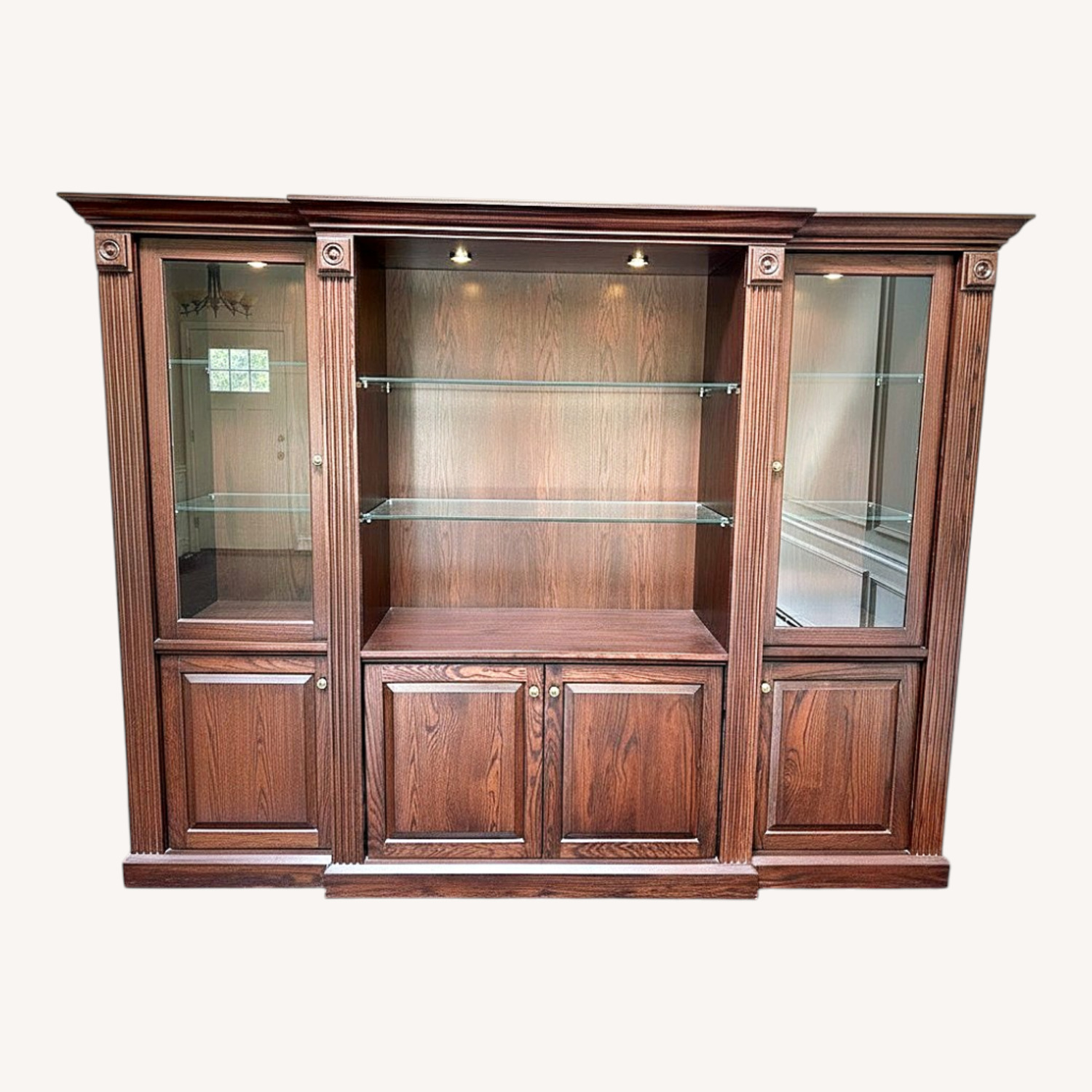 Solid Wood Entertainment Center - image-0