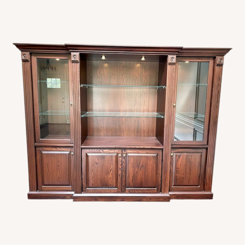 Used Solid Wood Entertainment Center for sale on AptDeco