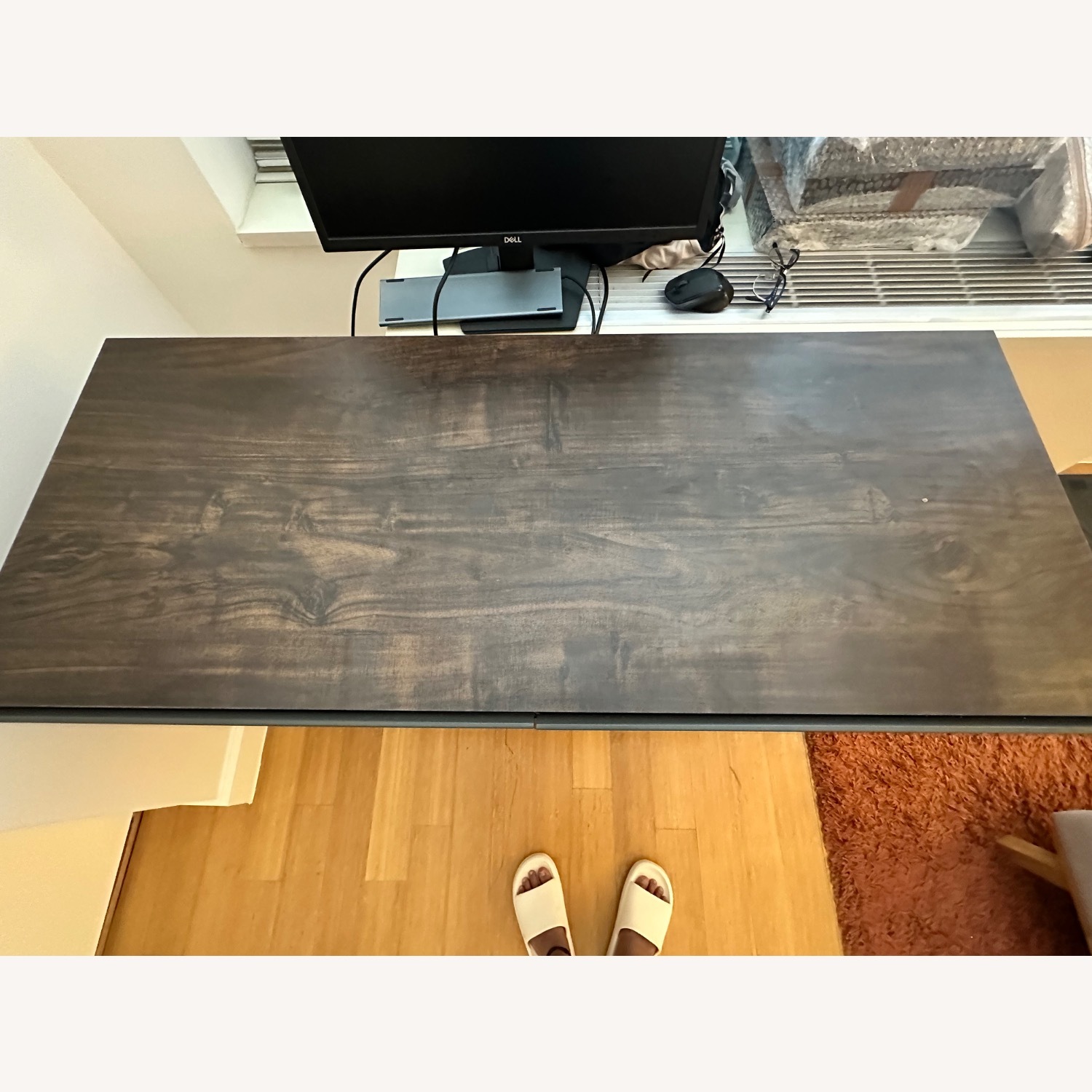 Dark Brown Wood Desk - image-3