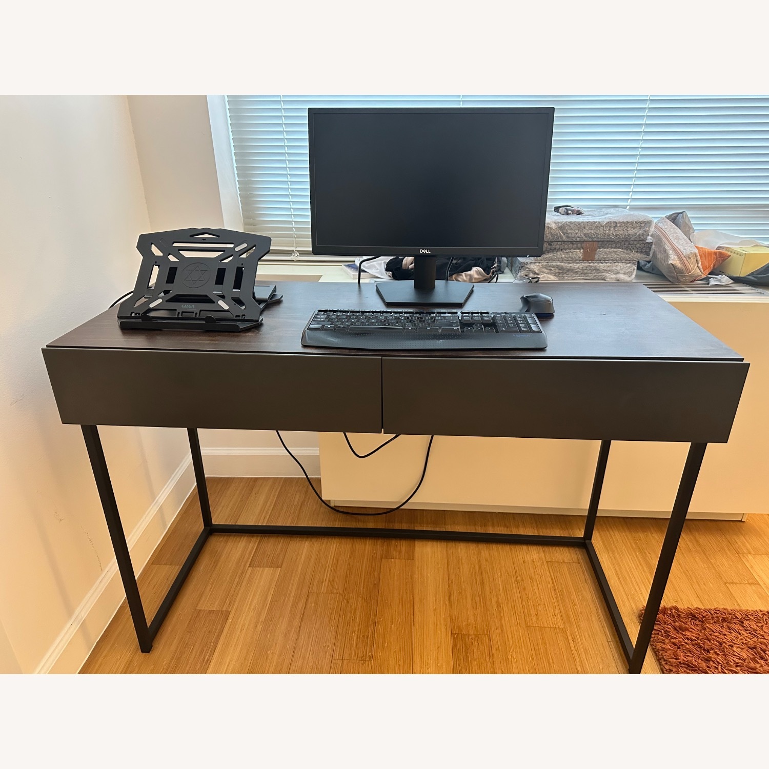 Dark Brown Wood Desk - image-6