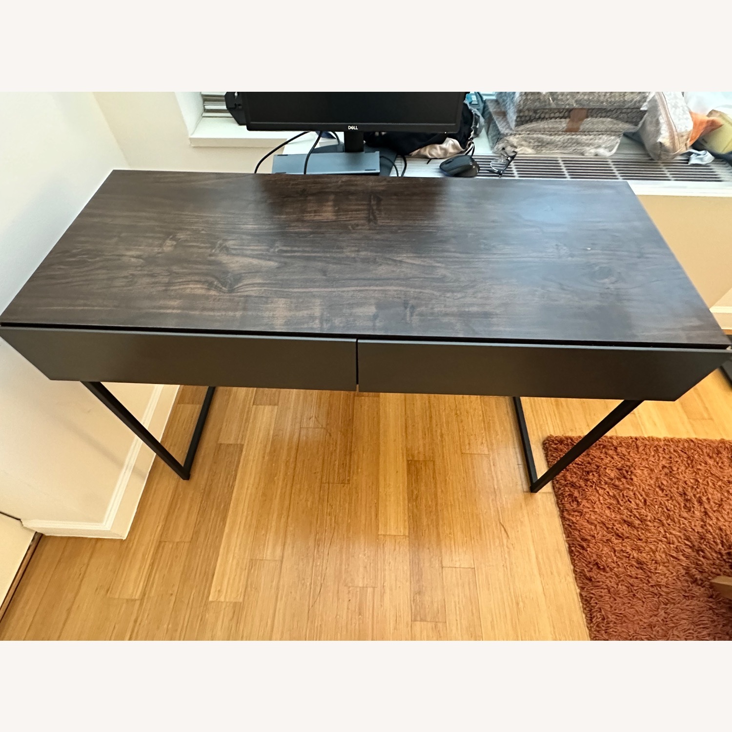 Dark Brown Wood Desk - image-2