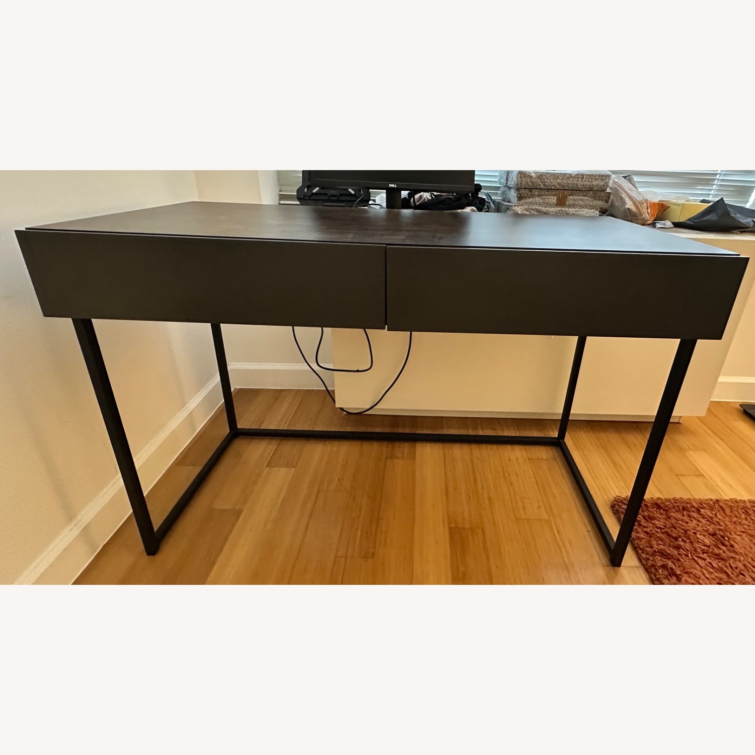 Dark Brown Wood Desk - image-5