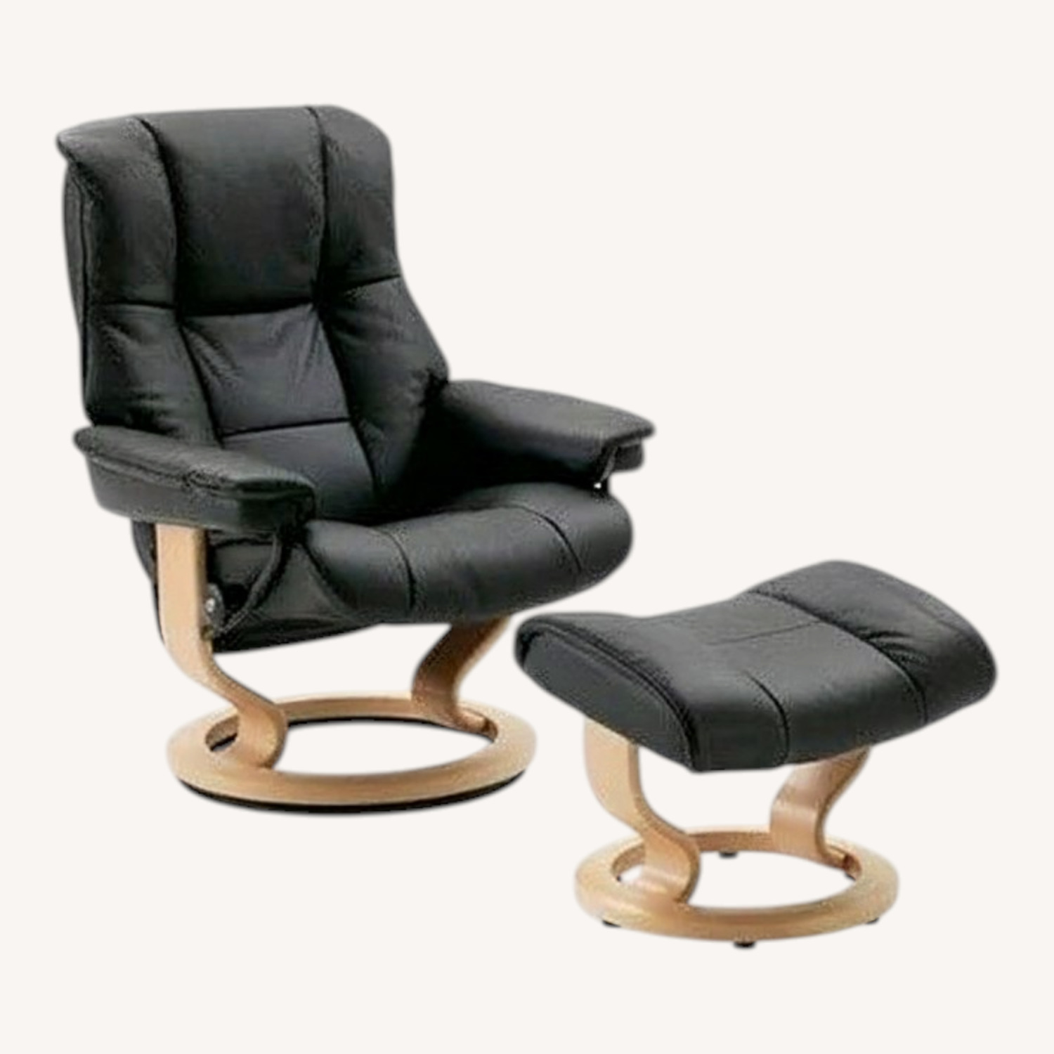 Stressless Swivel Recliner Chair and Ottoman - image-0