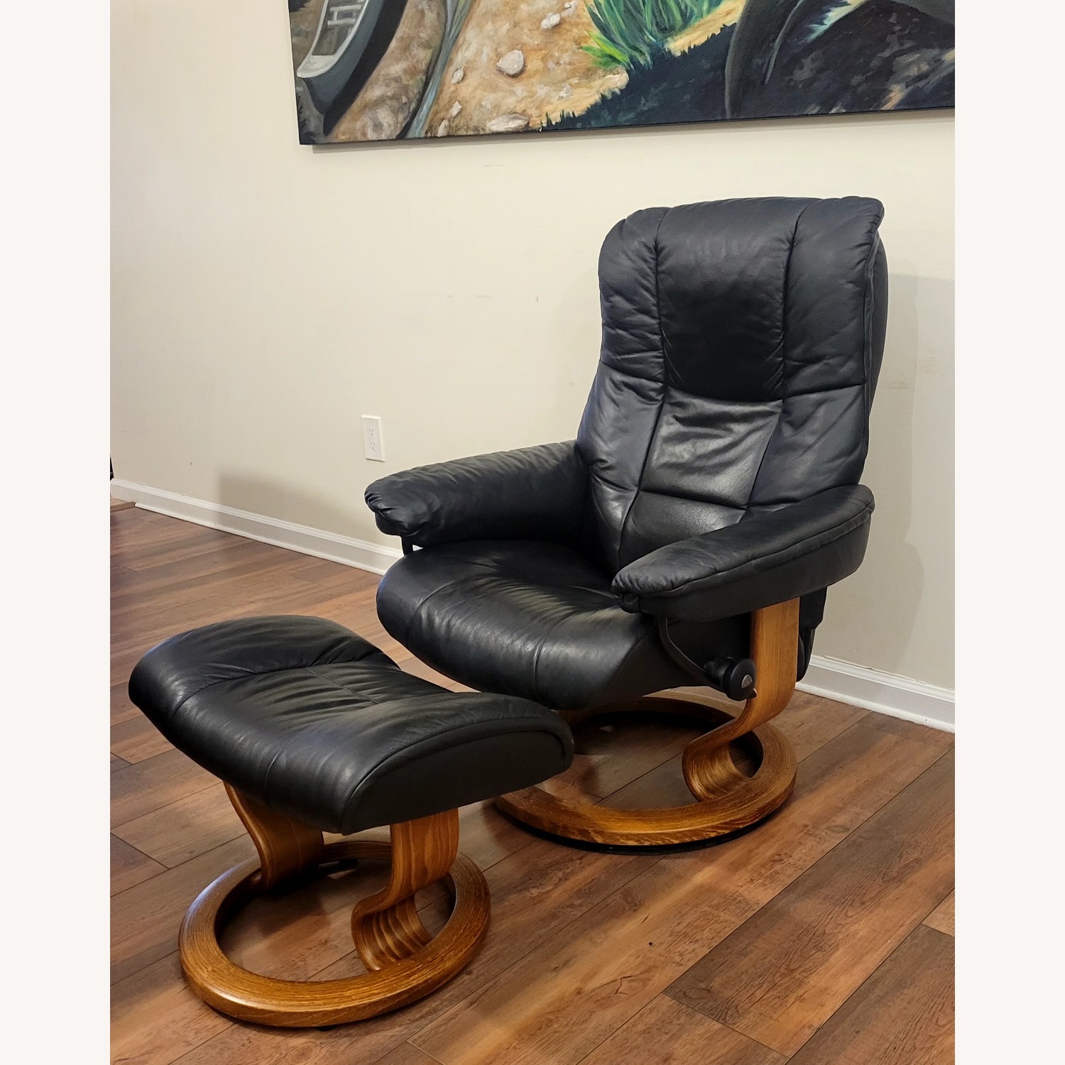 Stressless Swivel Recliner Chair and Ottoman - image-3