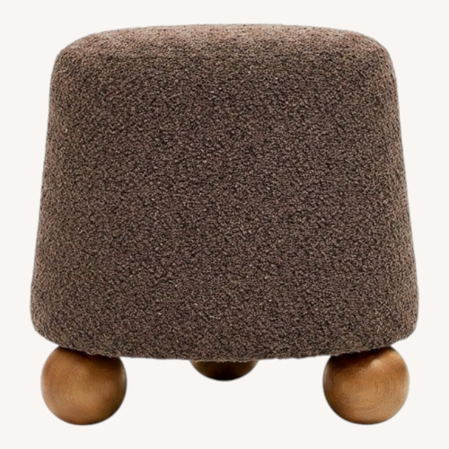 Used TOV Furniture Jaine Dark Brown Boucle Stool for sale on AptDeco