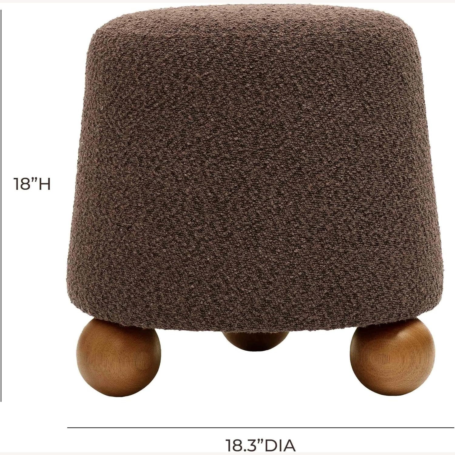 TOV Furniture Jaine Dark Brown Boucle Stool - image-2