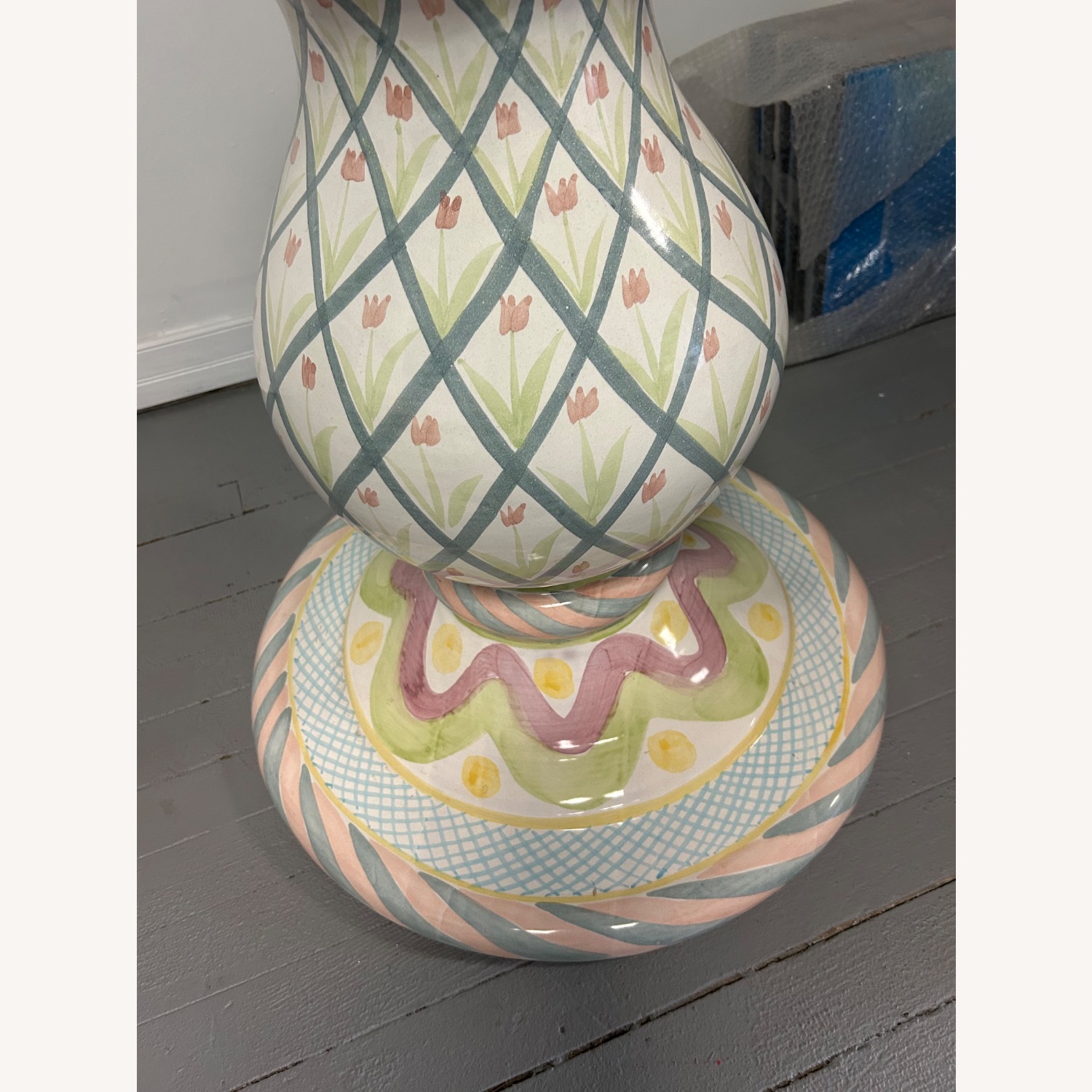 Original Mackenzie-Childs Ceramic Pedestal Table - image-3