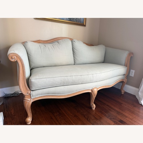 Used Ethan Allen Light Green Evette Settee for sale on AptDeco