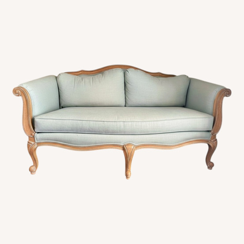Used Ethan Allen Light Green Evette Settee for sale on AptDeco