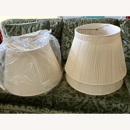 Used Vaughan Designs Custom Natural Silk Lampshades for sale on AptDeco