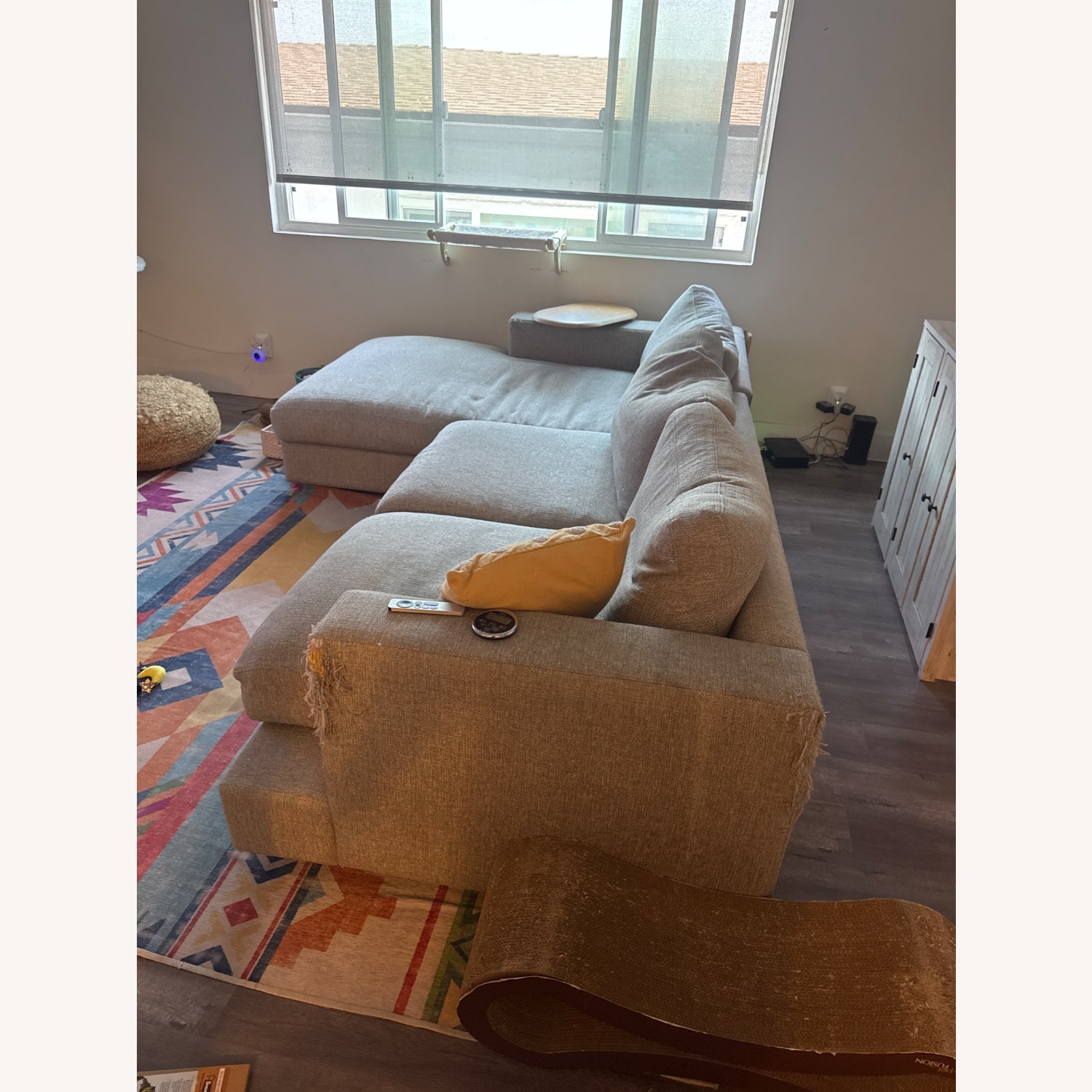 Light Gray Fabric 2 Piece Sectional with Chaise - image-3