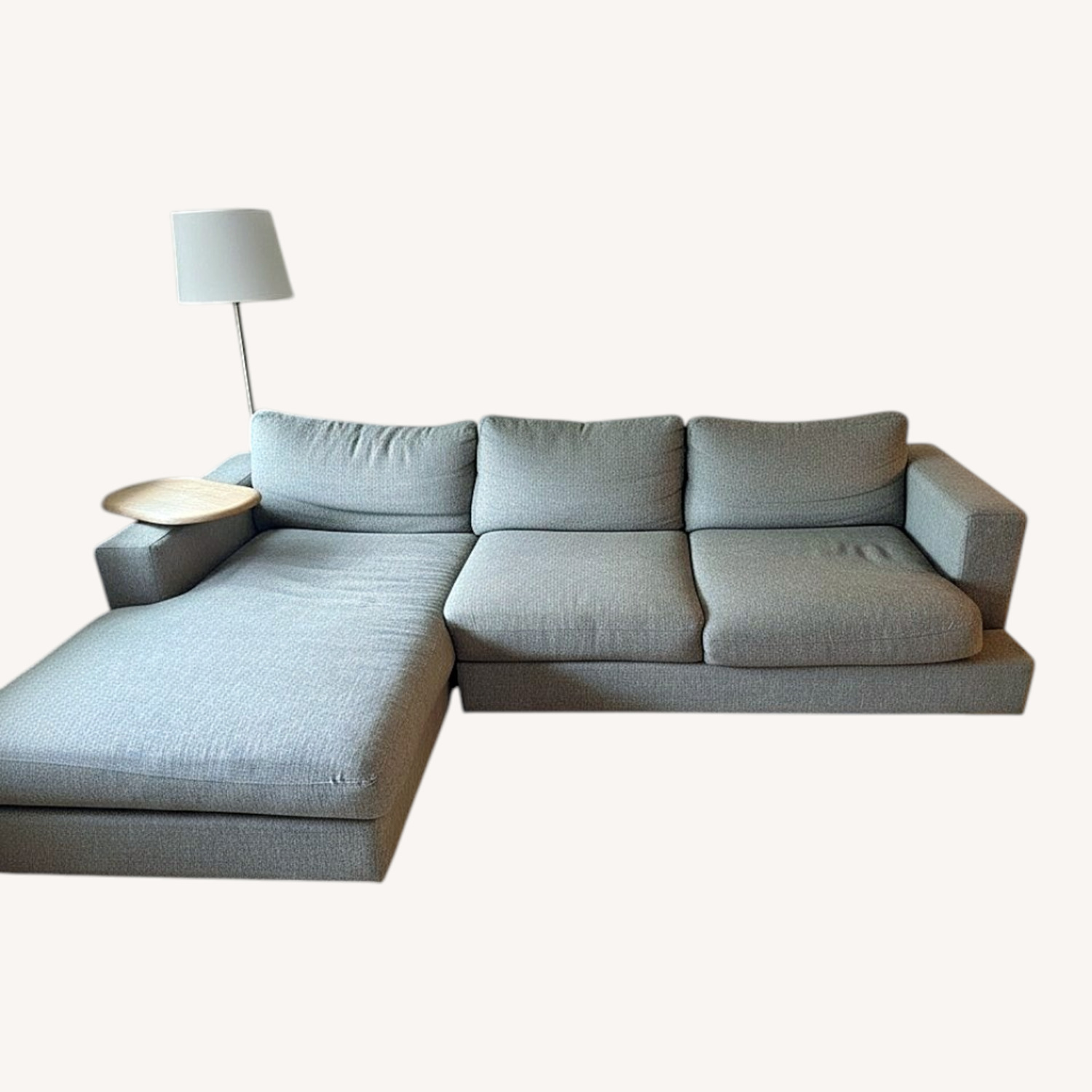 Light Gray Fabric 2 Piece Sectional with Chaise - image-0
