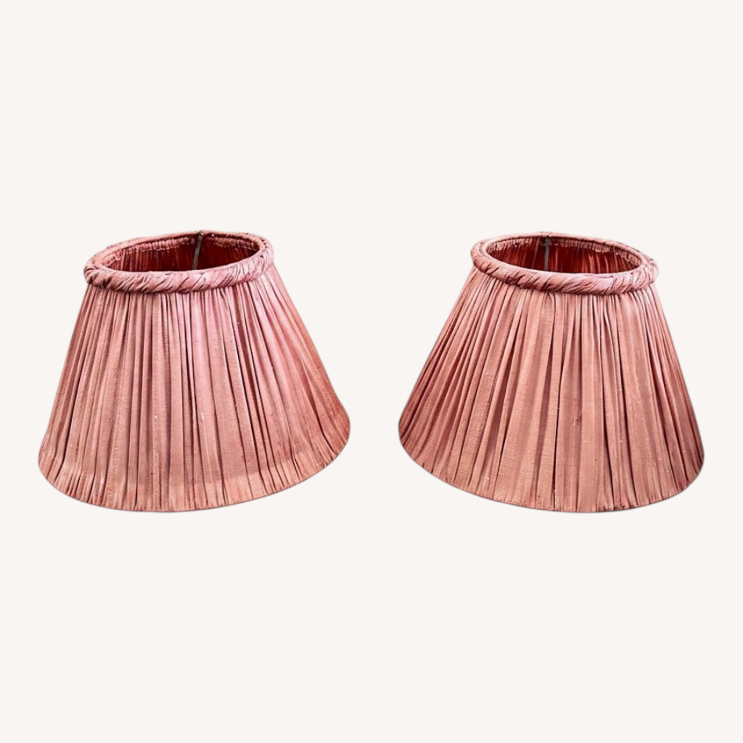 Set of 2 Vaughan Designs Pink Silk Lampshades - image-0