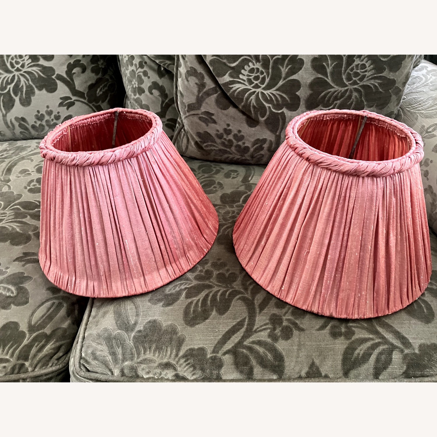 Set of 2 Vaughan Designs Pink Silk Lampshades - image-3