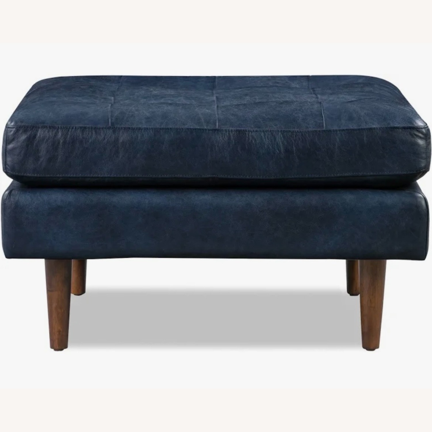 Raymour Leather Salerno Sofa + 2 Poly & Bark Ottomans - image-8