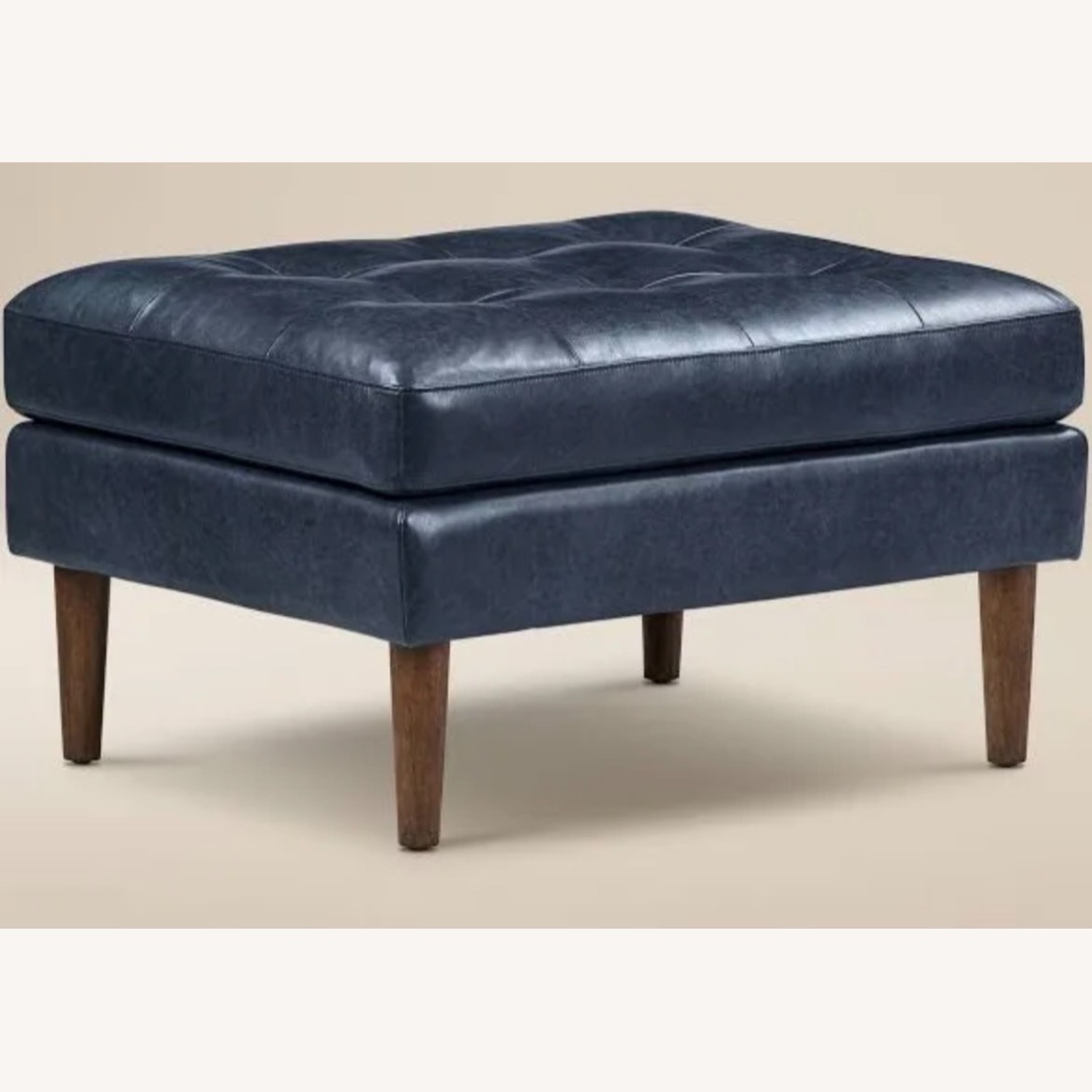 Raymour Leather Salerno Sofa + 2 Poly & Bark Ottomans - image-7