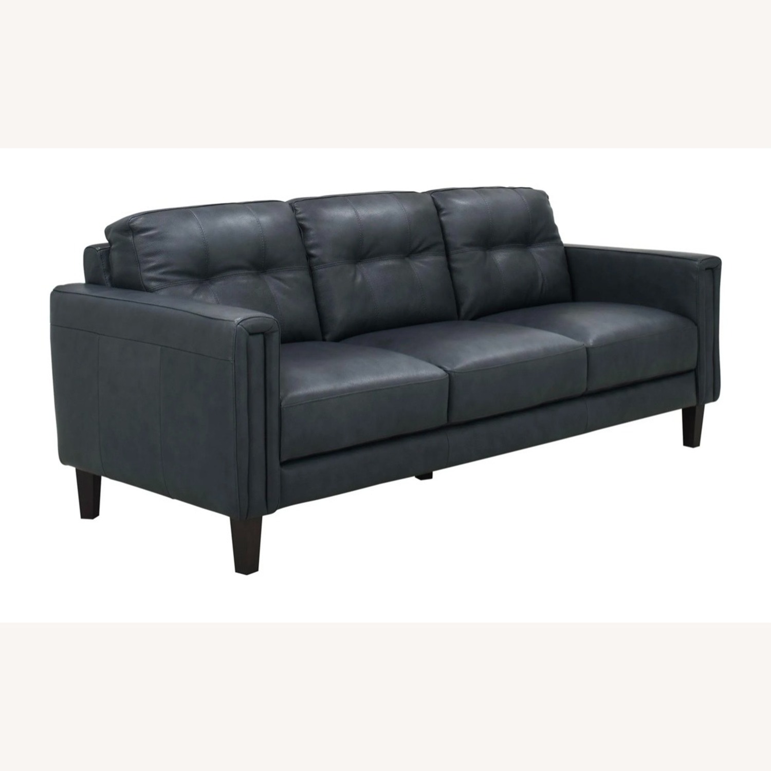 Raymour Leather Salerno Sofa + 2 Poly & Bark Ottomans - image-3