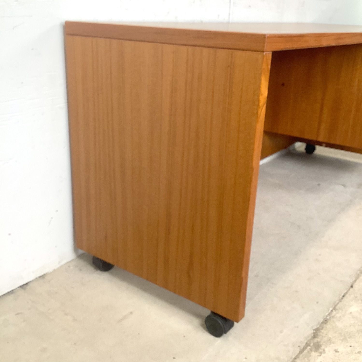 Vintage Danish Modern Teak Pedestal Desk - image-14