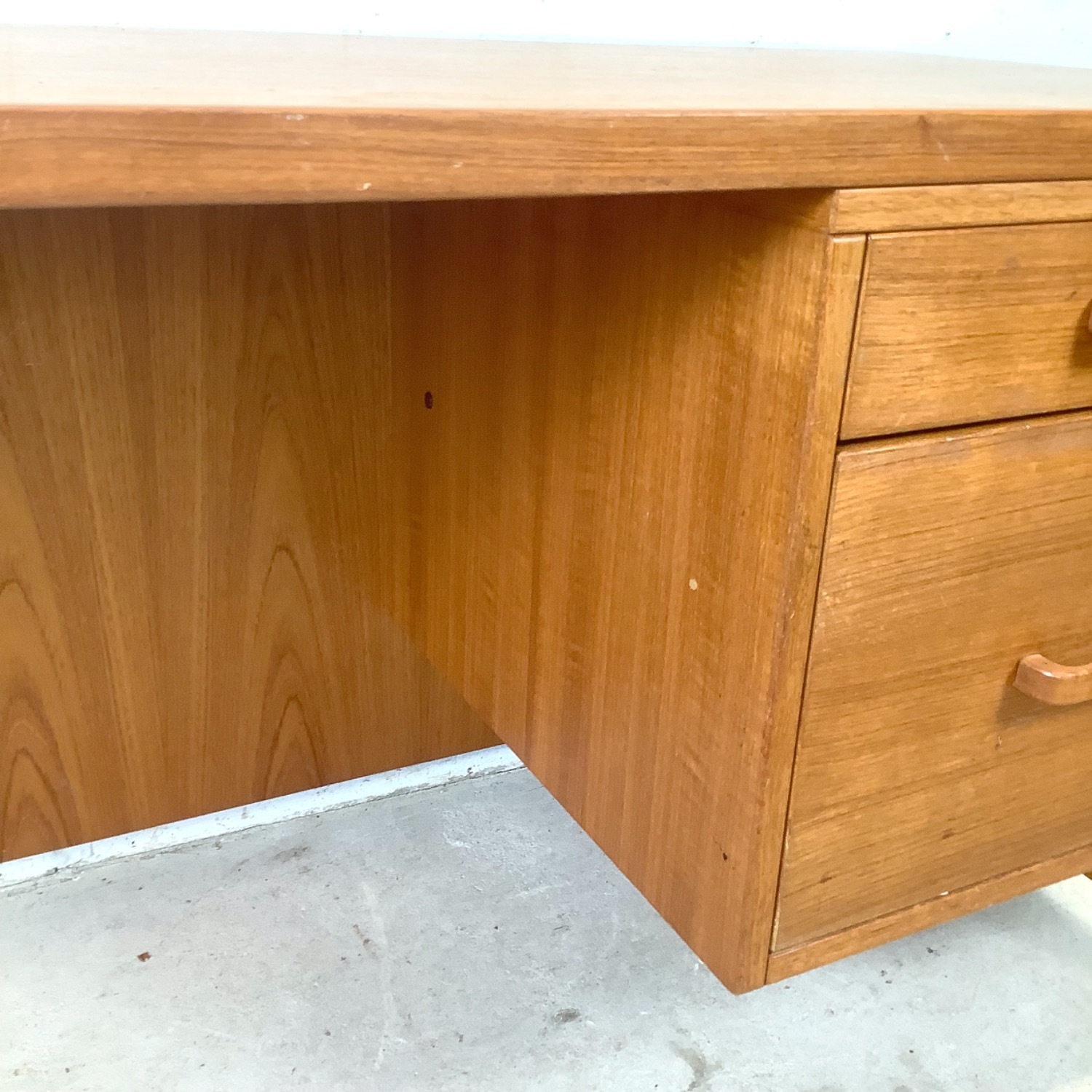 Vintage Danish Modern Teak Pedestal Desk - image-7