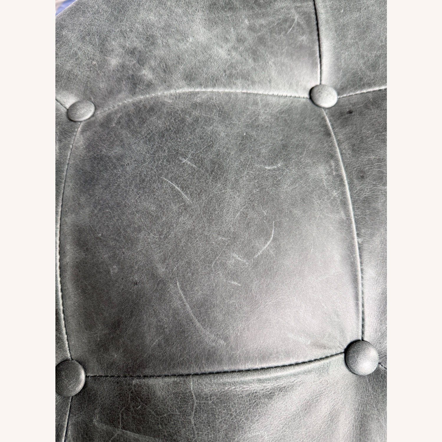Article Blue Leather Bench - image-3