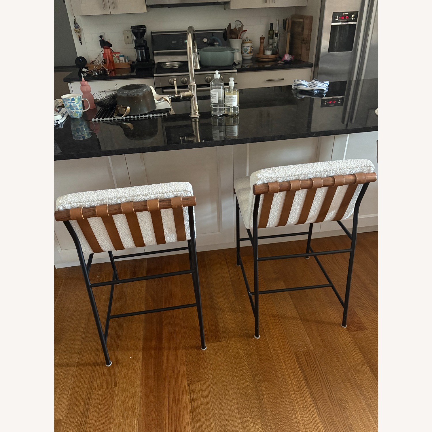White Fabric Dining Chairs - image-2