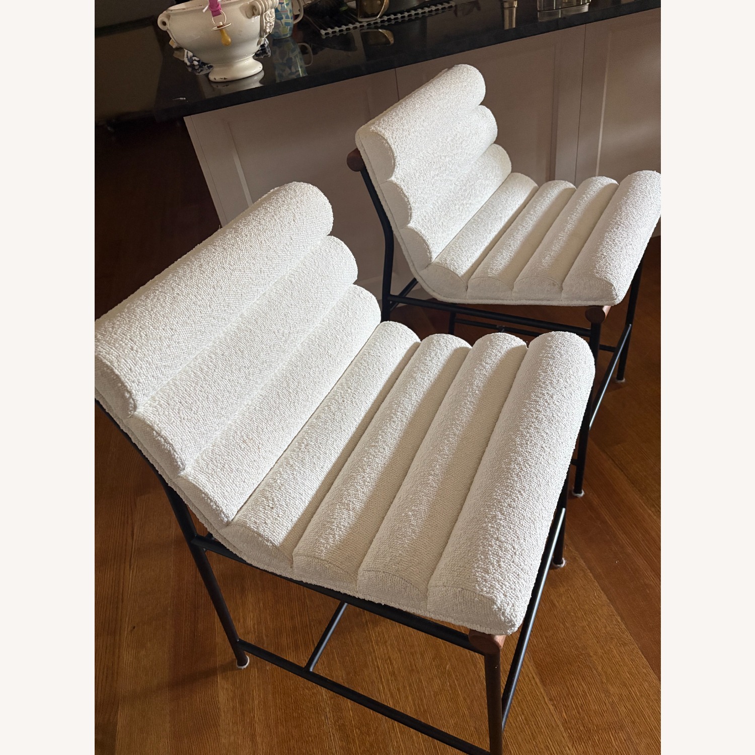 White Fabric Dining Chairs - image-6