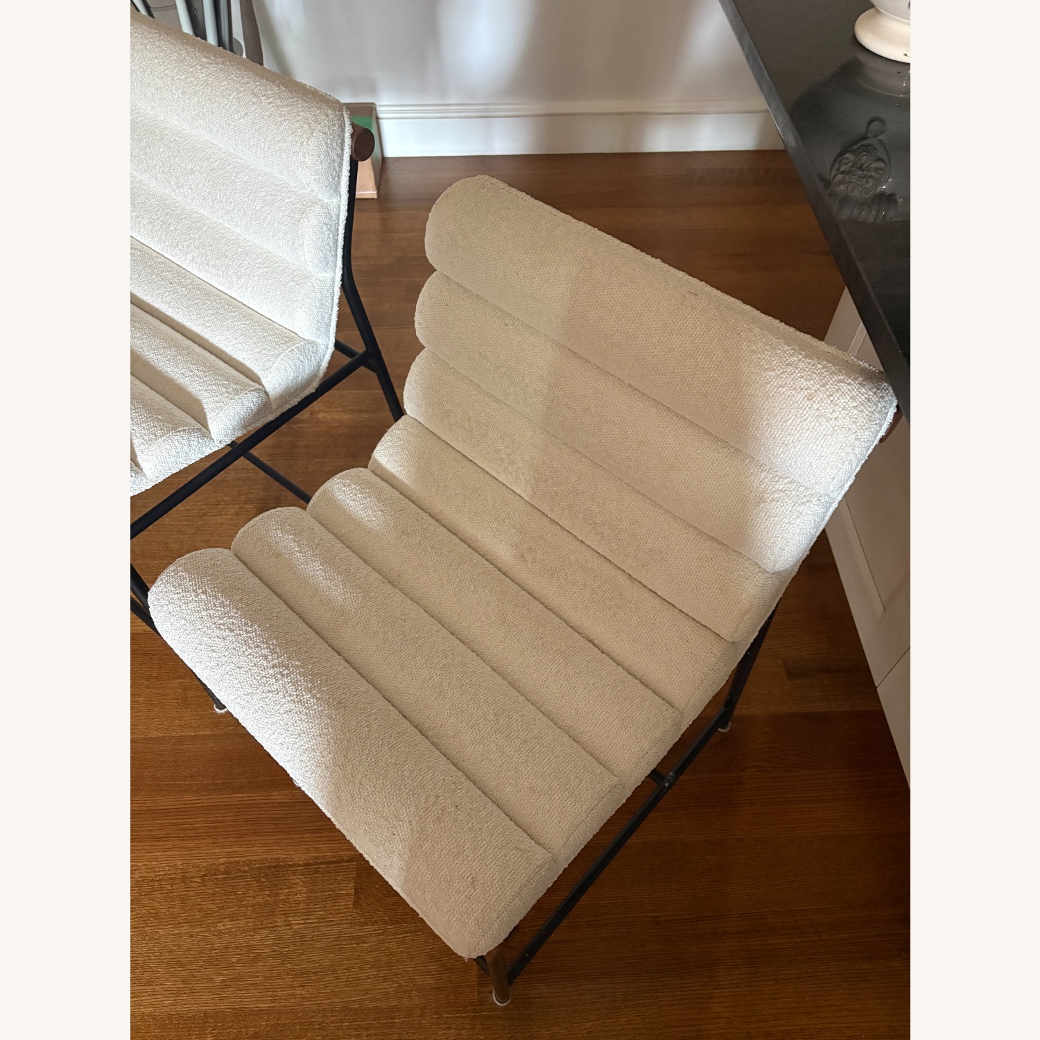 White Fabric Dining Chairs - image-4