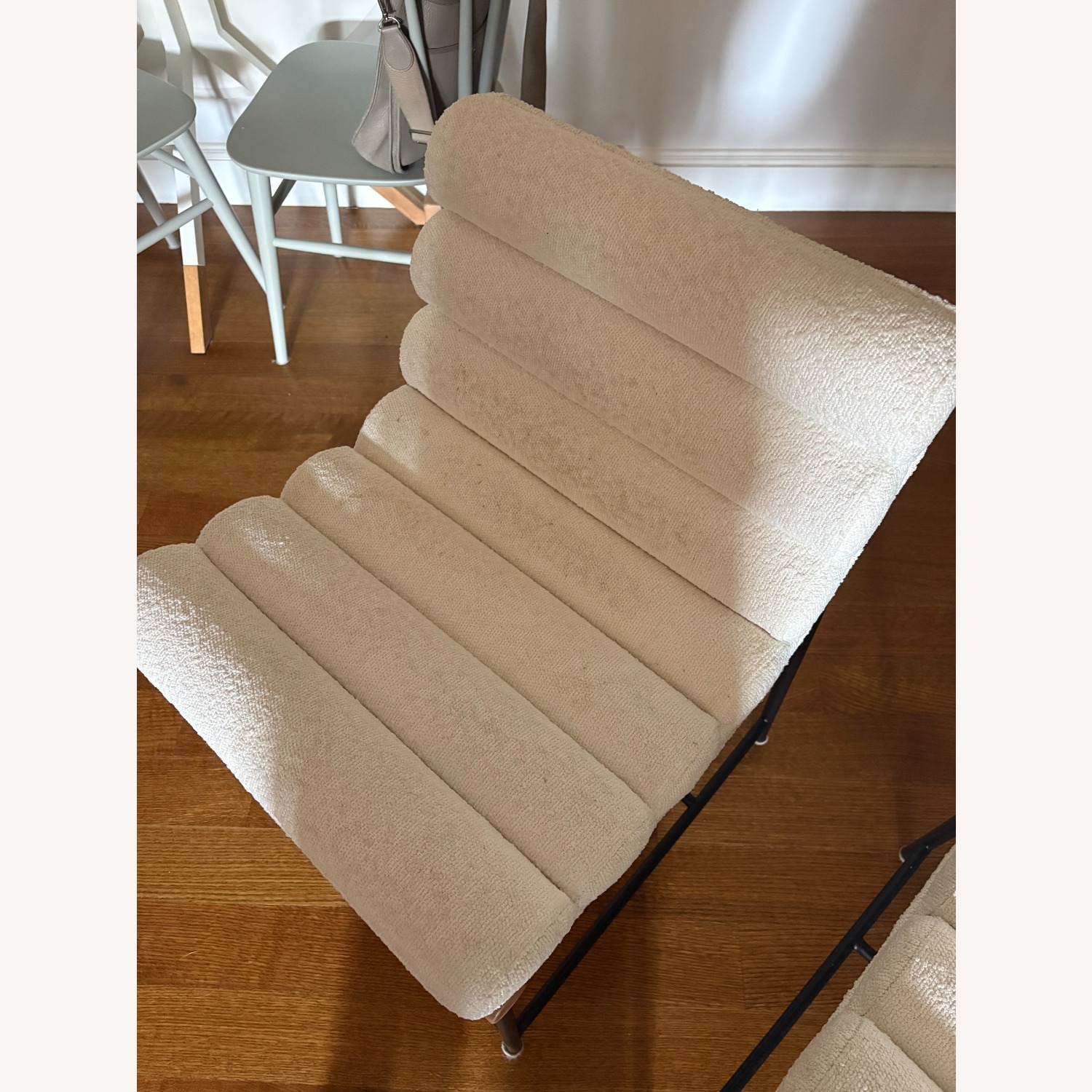 White Fabric Dining Chairs - image-3