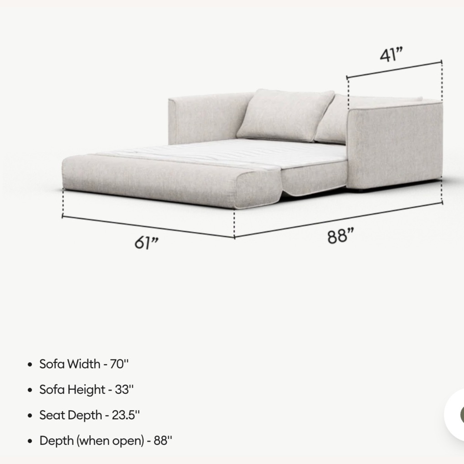Koala Kare Products Green Fabric Sleeper Sofa - image-5