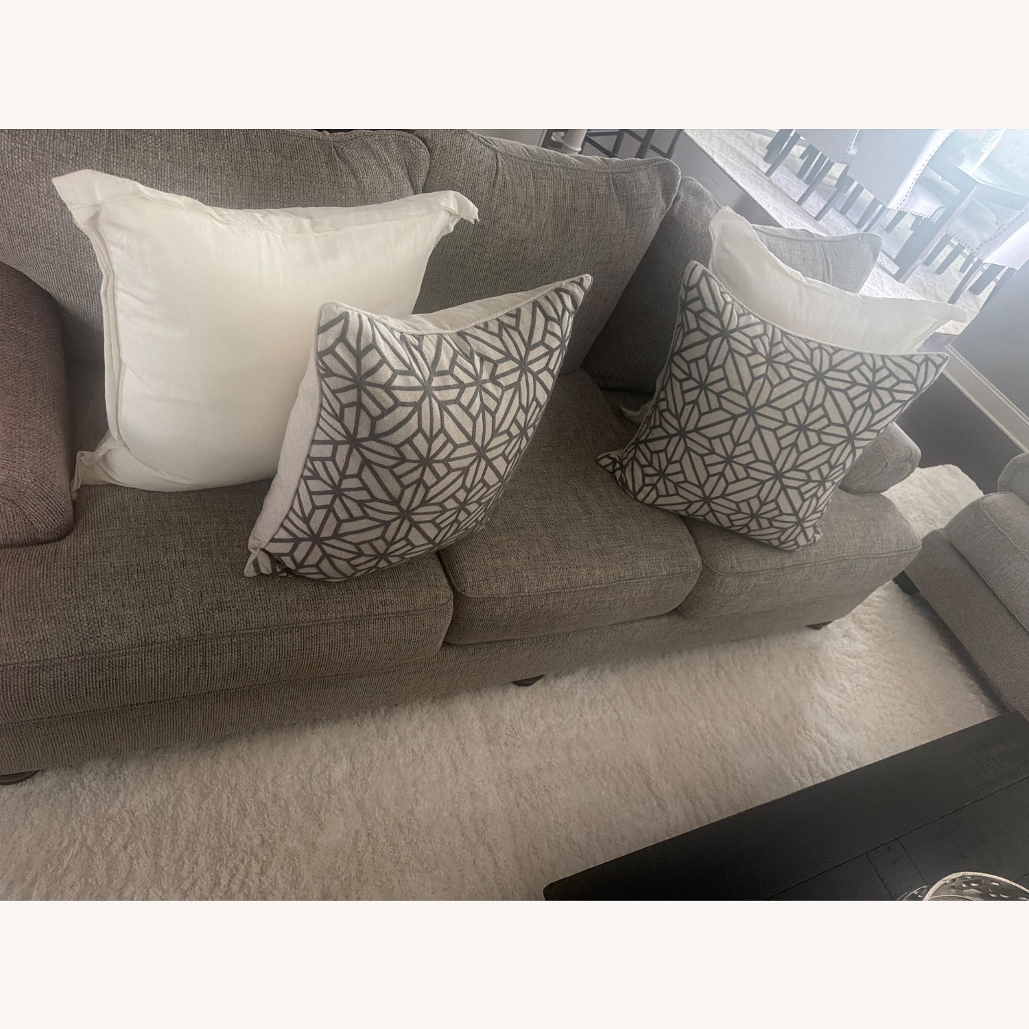 Ashley Furniture Light Gray Fabric 3+ Seater Sofa - image-4