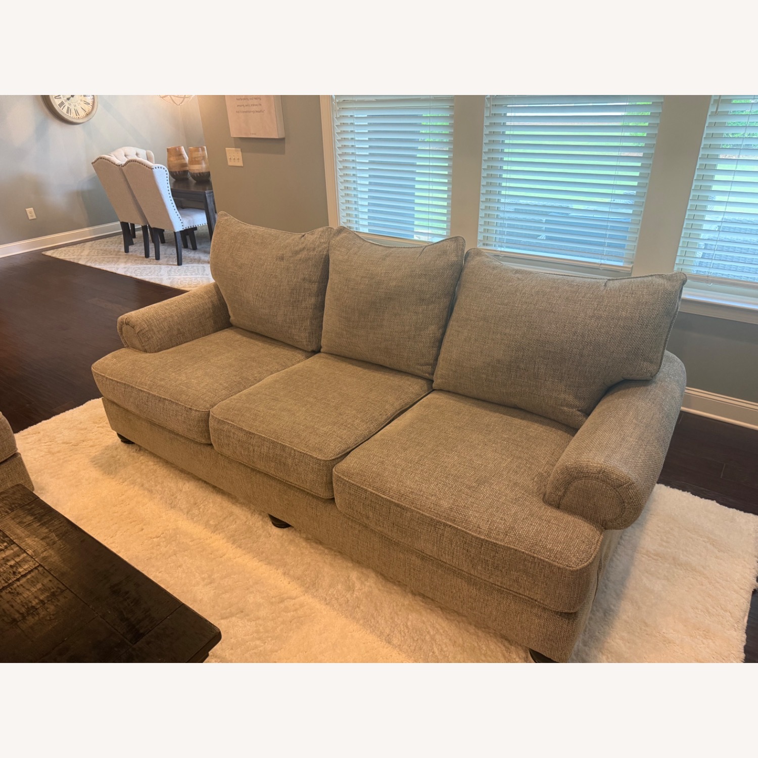 Ashley Furniture Light Gray Fabric 3+ Seater Sofa - image-2