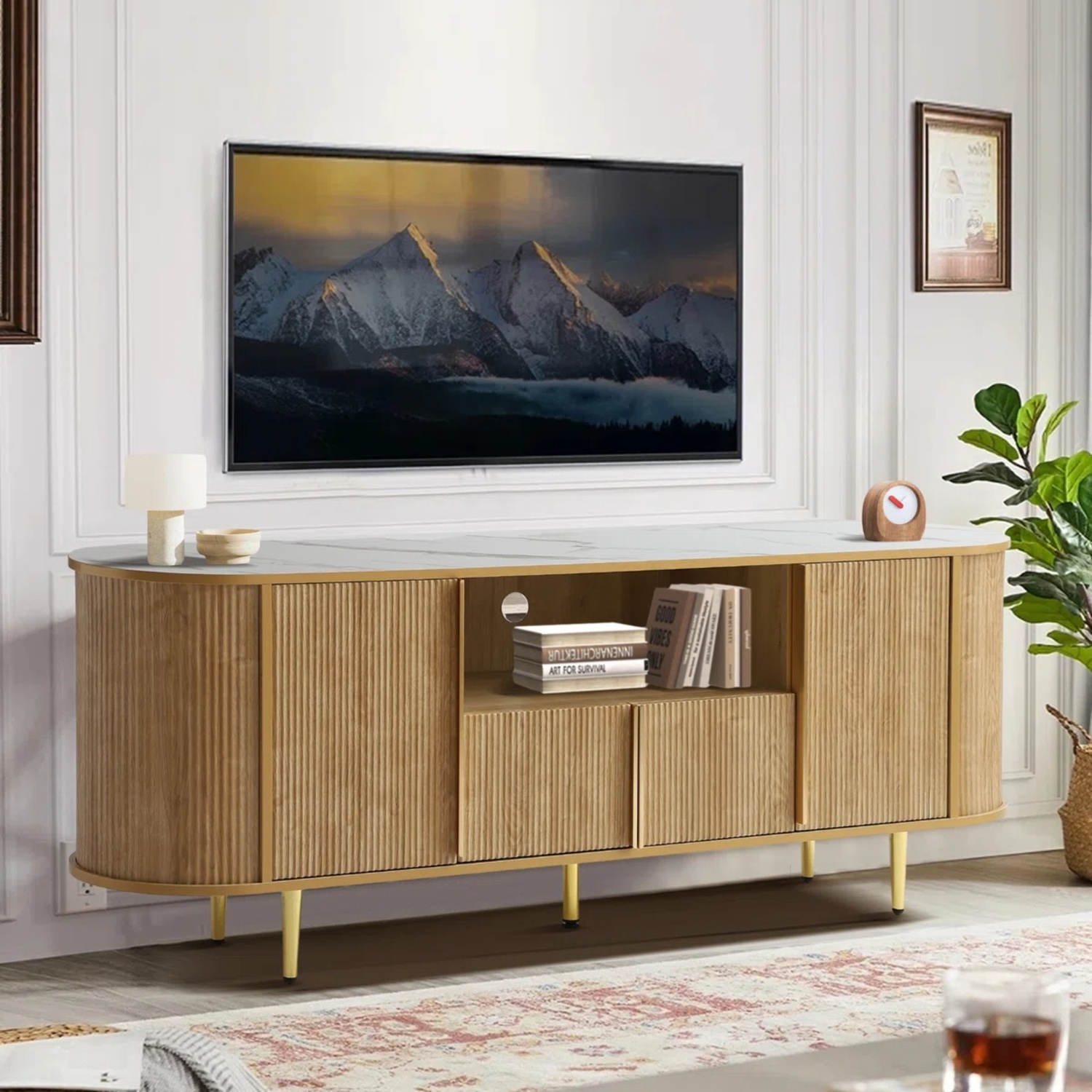 Wayfair Natural Wood Media Storage - image-4