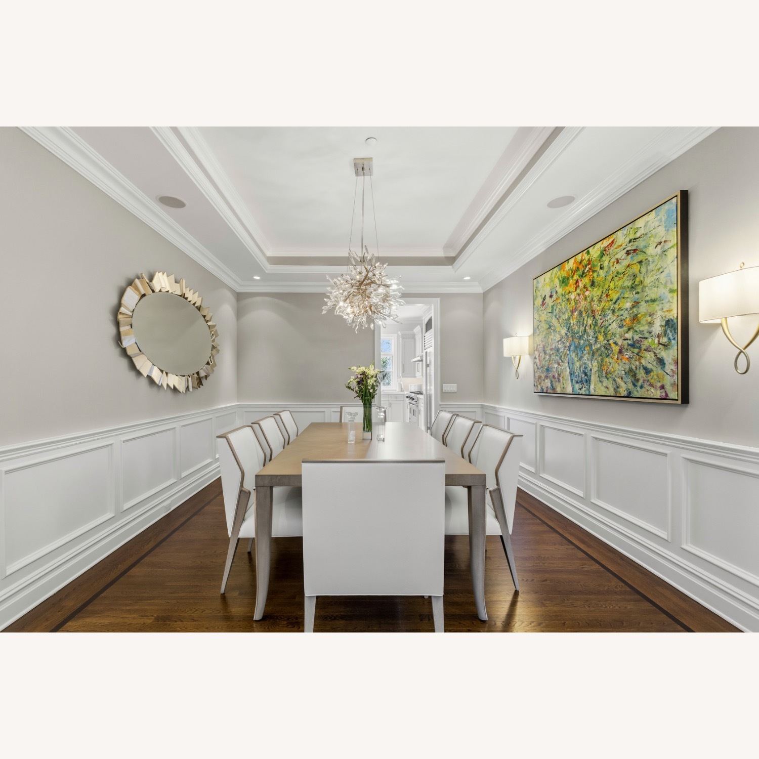 Light Gray Wood Dining Table - image-2