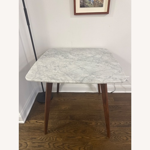 Used Article Vena Cafe Table - Walnut and Marble for sale on AptDeco