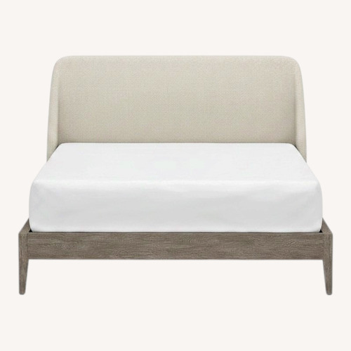 Used Pottery Barn King Layton Upholstered Platform Bed for sale on AptDeco