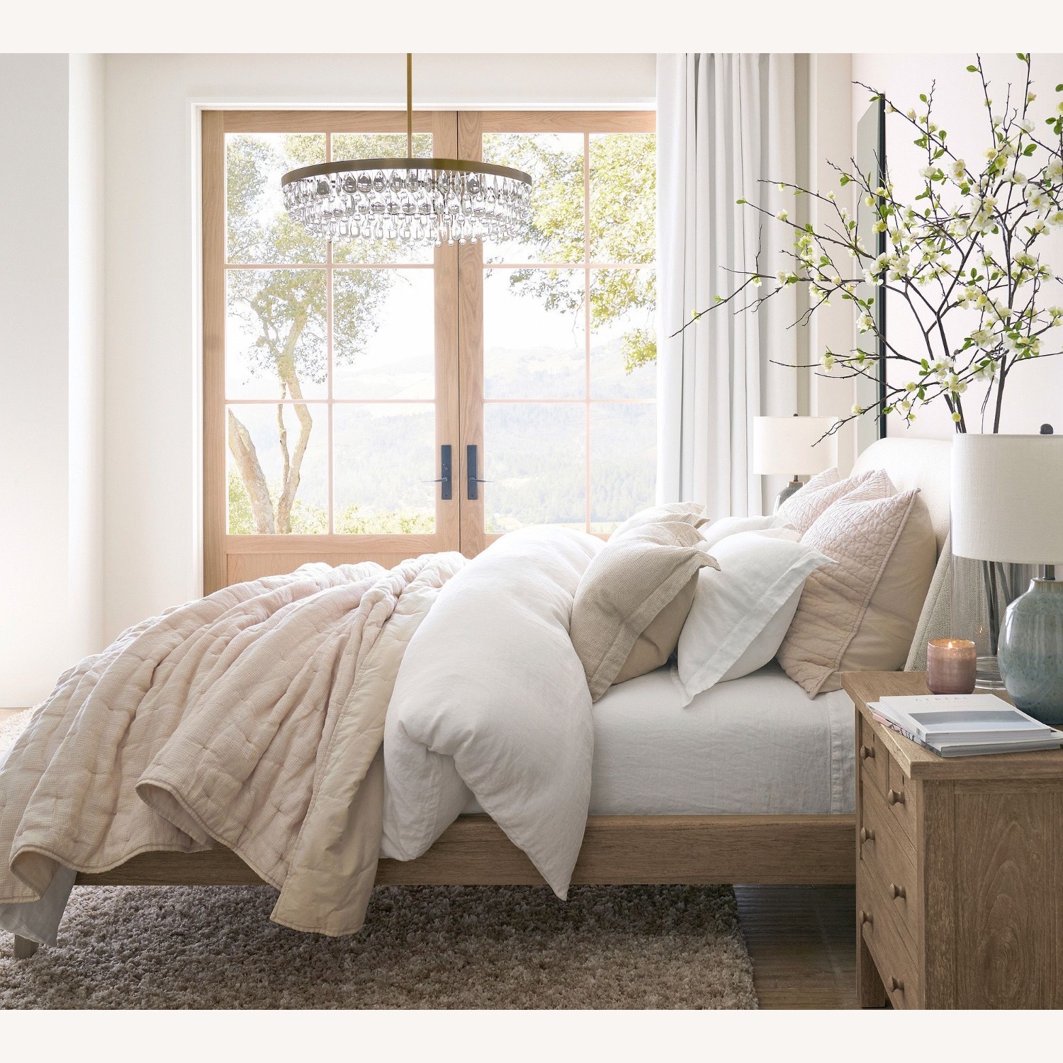 Pottery Barn King Layton Upholstered Platform Bed - image-2